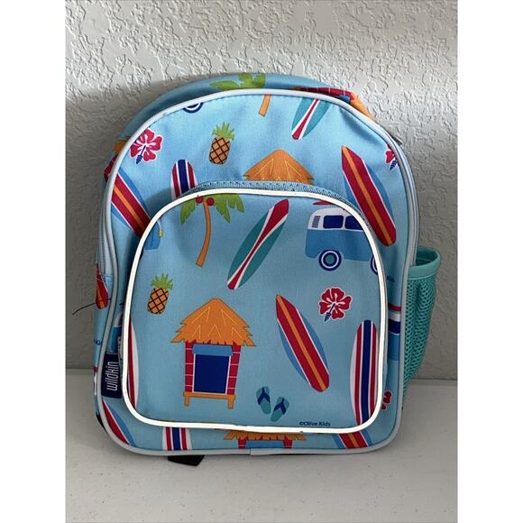 Wildkin 12 Inch Surf Shack Backpack Unisex in Blue Beach Hawaii Tropical NEW - Picture 1 of 7